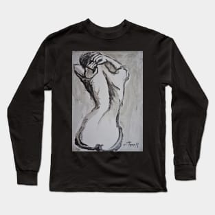 Styling Her Hair 3 -Female Nude Long Sleeve T-Shirt